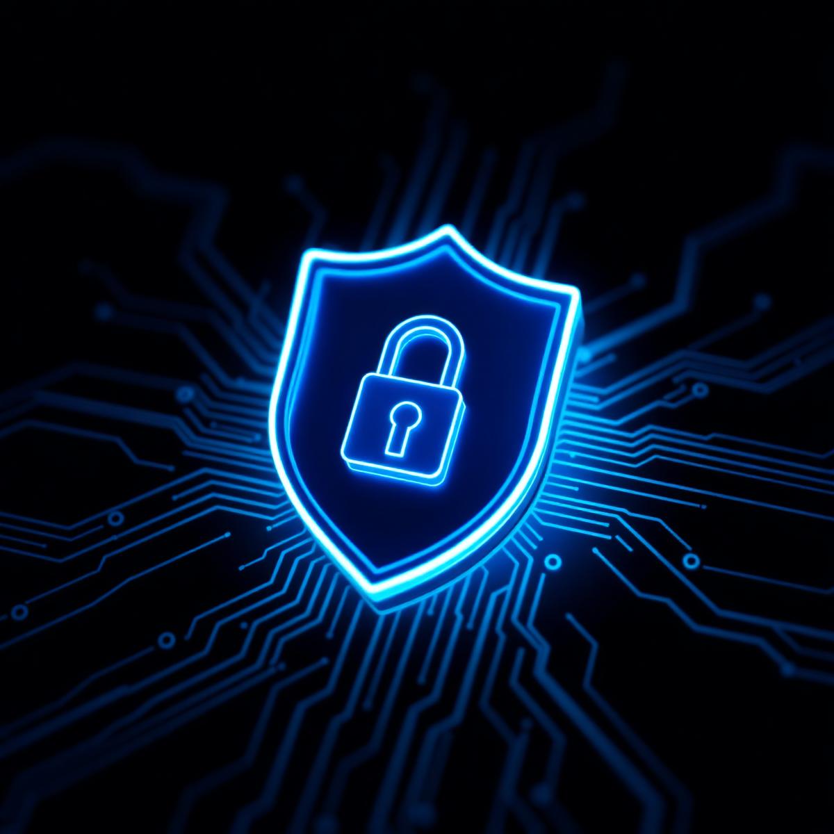 Digital shield representing security